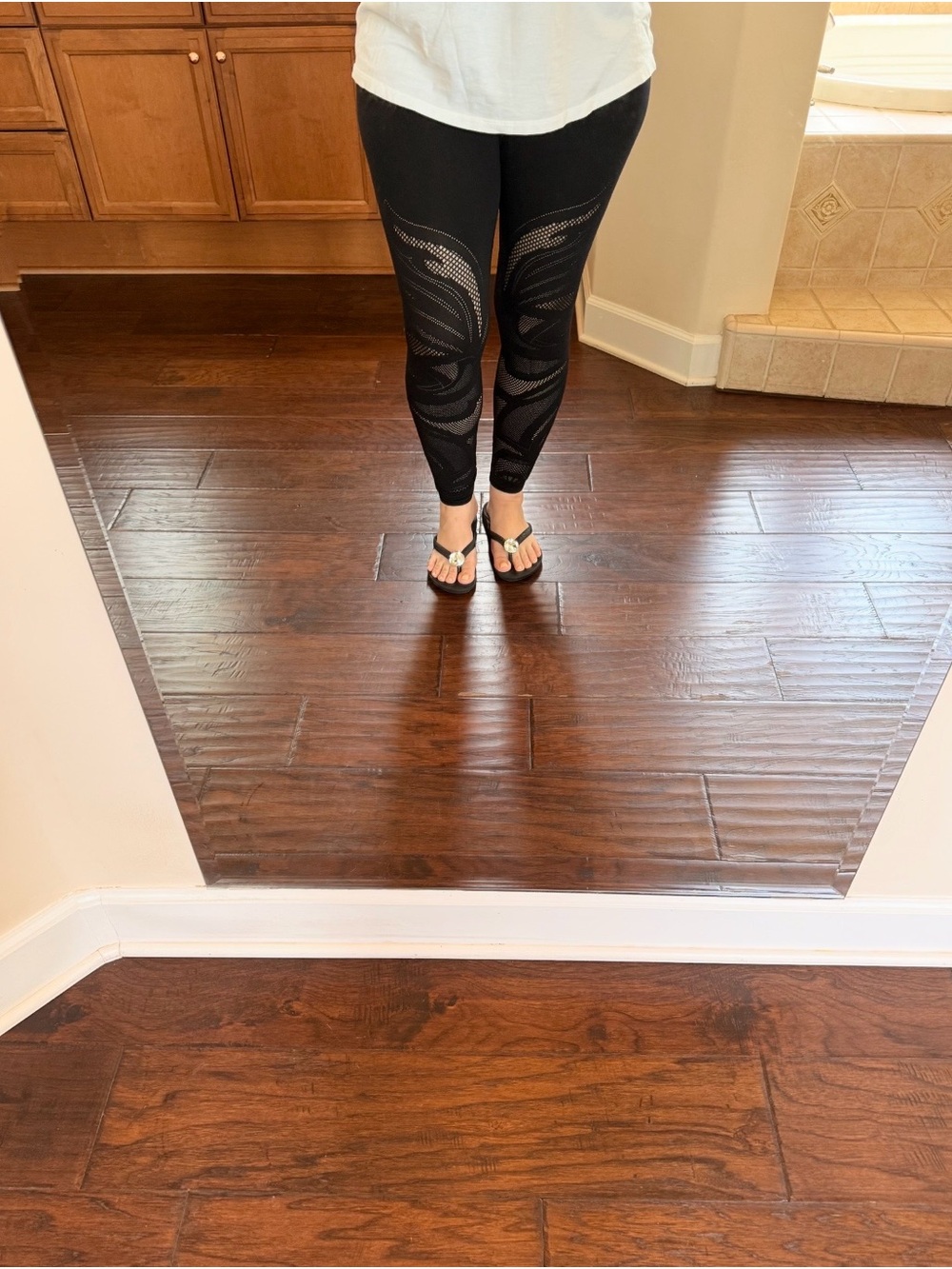 lululemon athletica Black Mesh Pattern Leggings